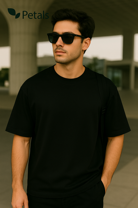 Petals Oversized T-Shirt – Black